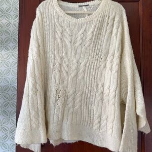 Wooden Ships Cream Cable Knit Sweater
